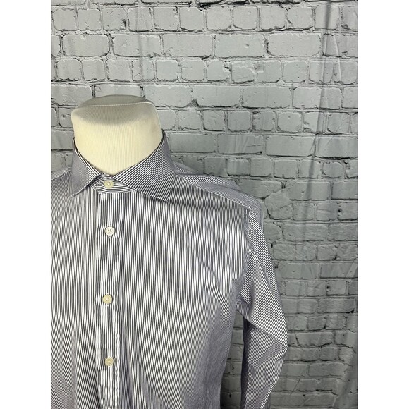 Charles Tyrwhitt Mens 16/35 Slim Fit French Cuff Dress Shirt Purple,White Stripe - Picture 7 of 10